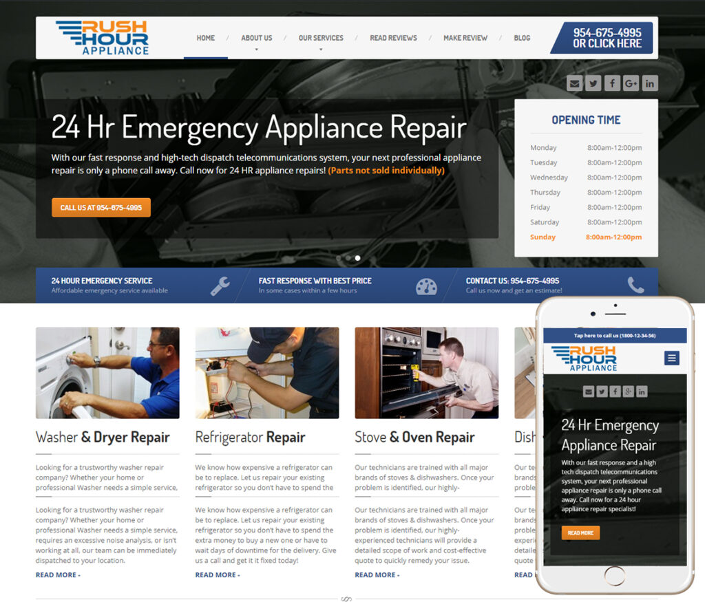 Appliance Repair Website Design