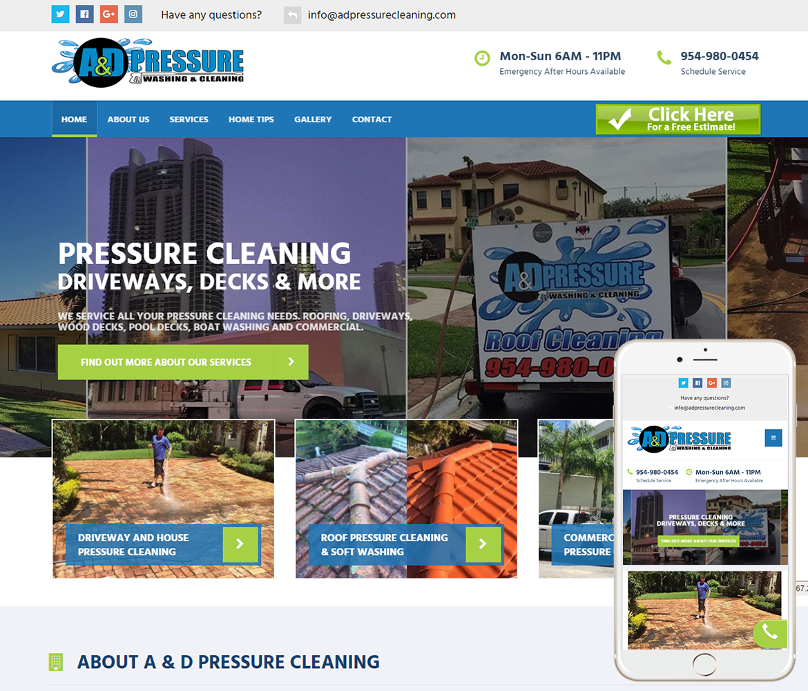 Pressure Cleaning Website Design Pressure Washing Website Designer