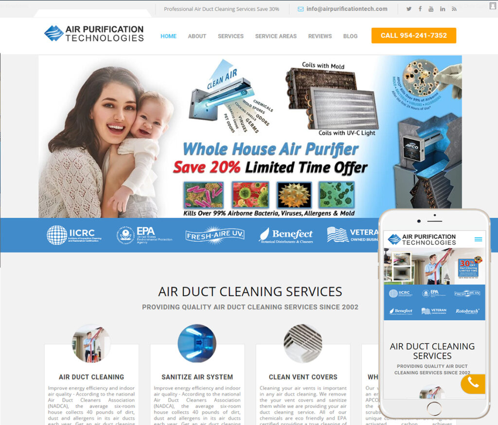 Air Duct Cleaning Website Design