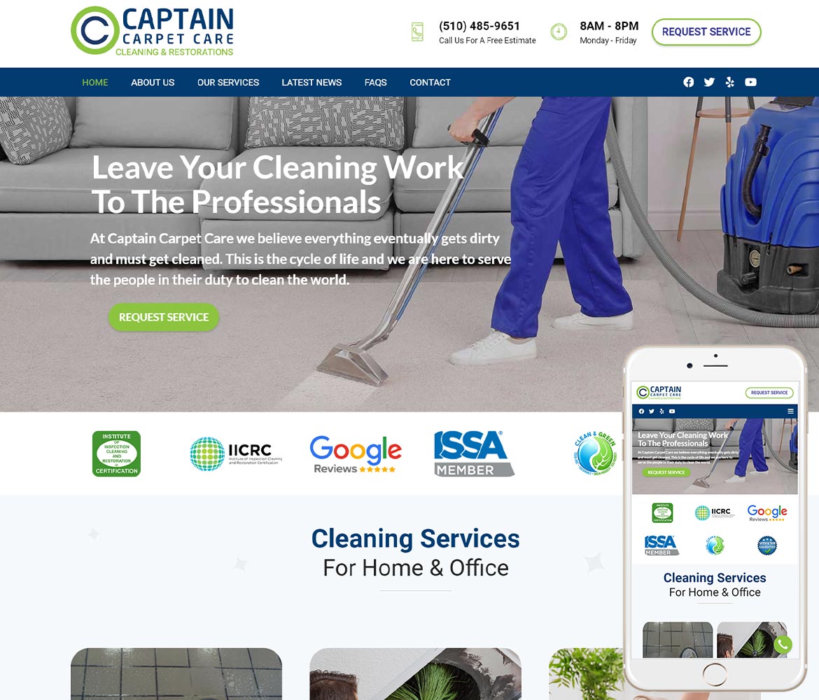 Carpet Cleaning Website Design WW Web Design Studios