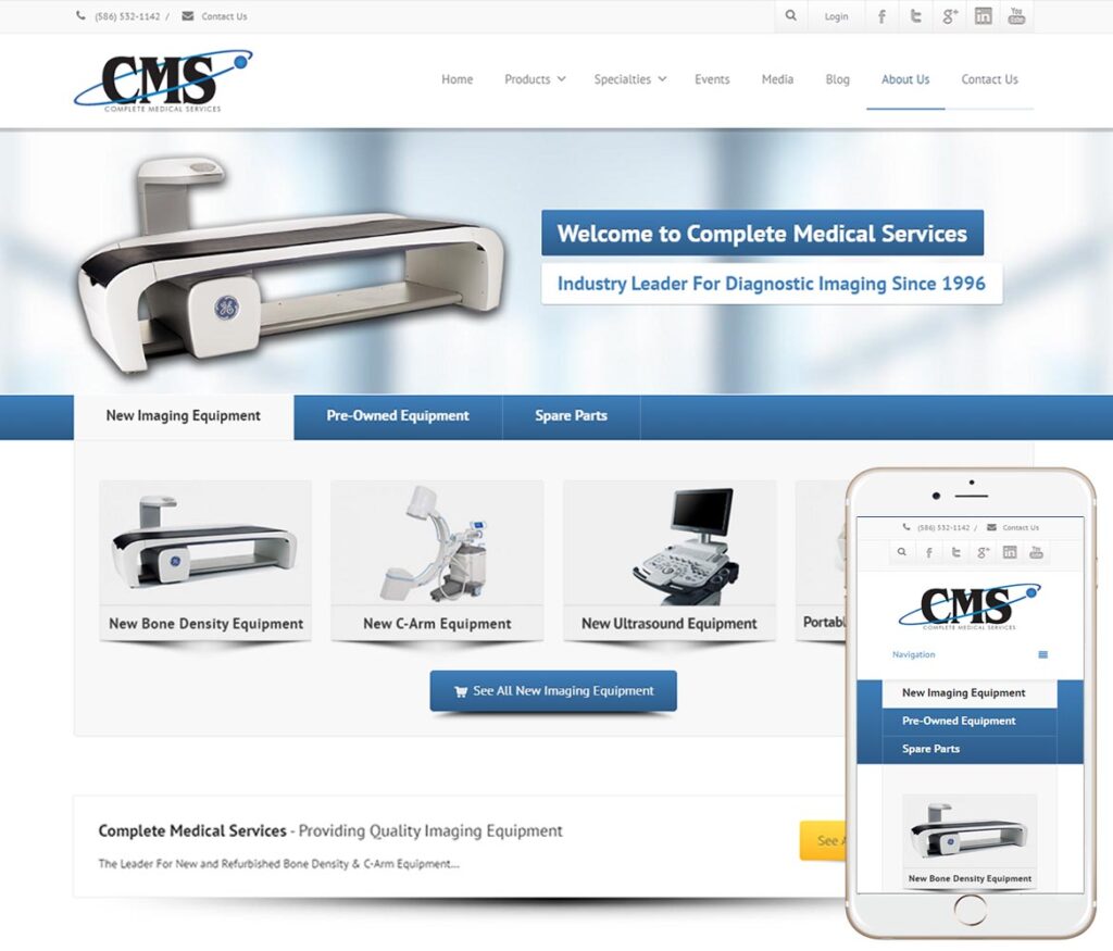 Medical Equipment Website Design