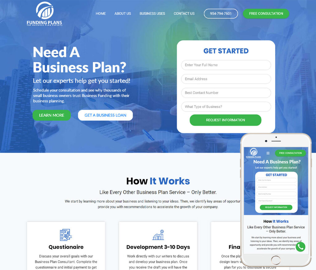 Business Funding Website Design