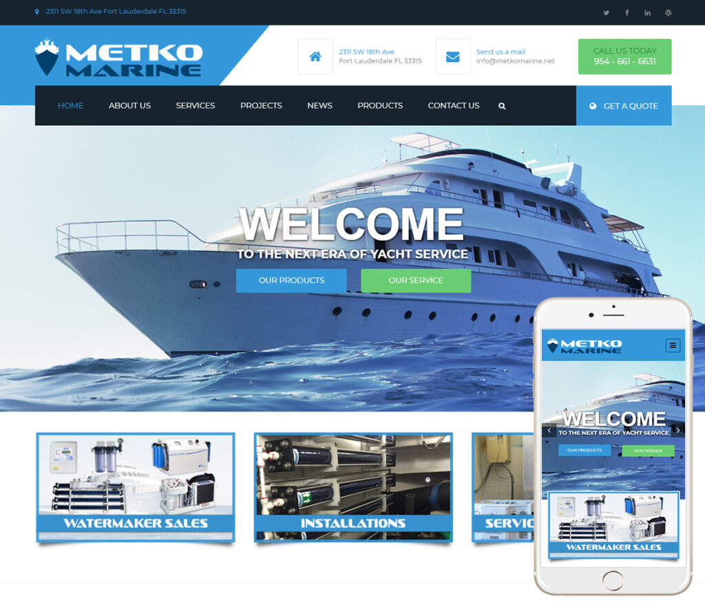 Marine Products Website Design