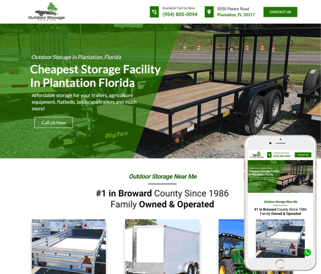 Storage Facility Website Design