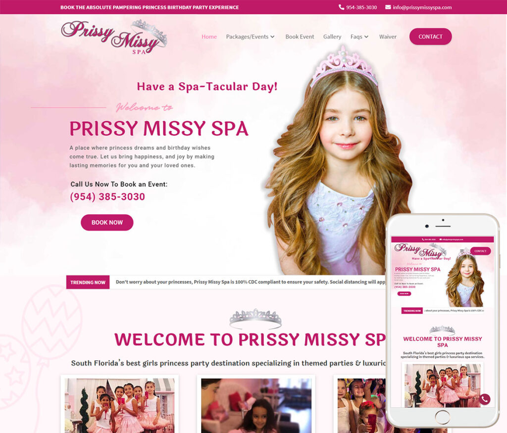 Childs Party Website Design
