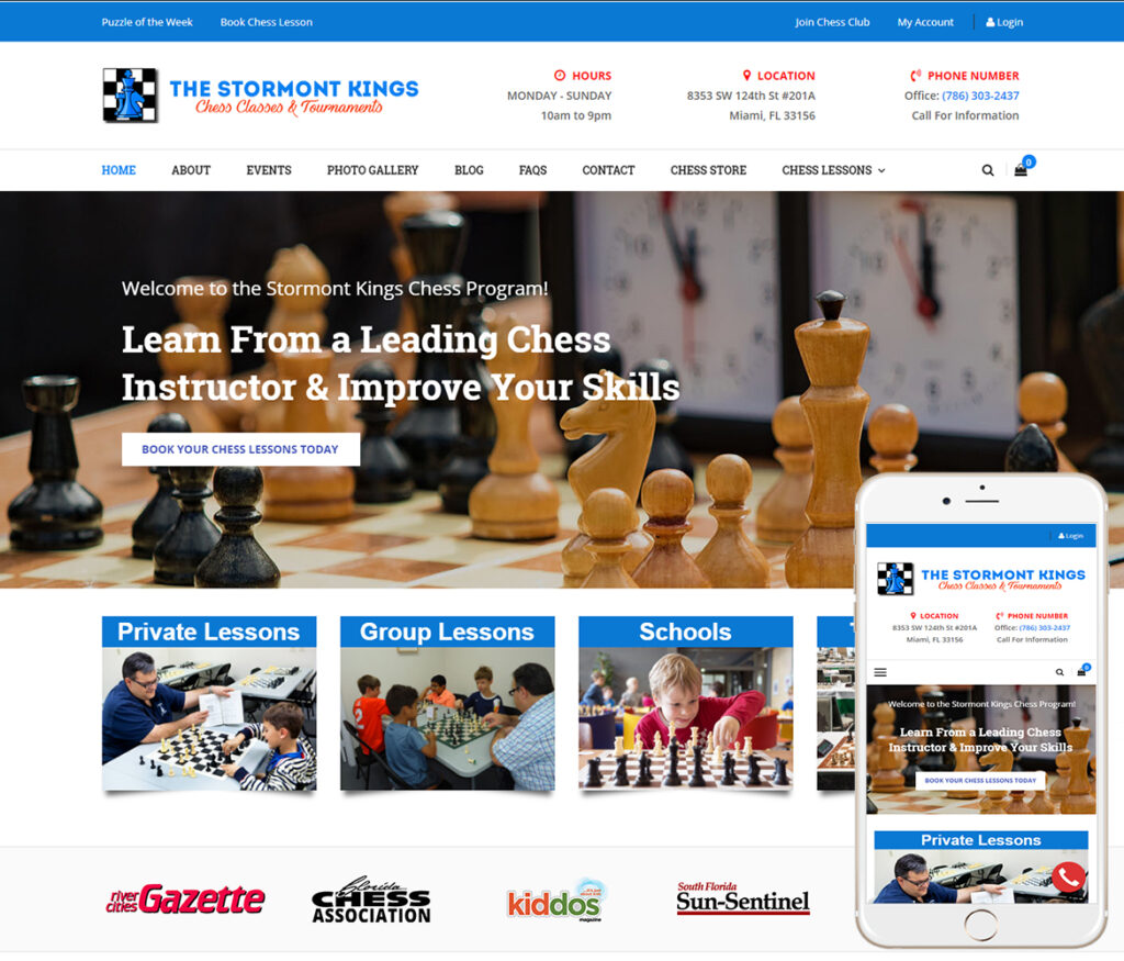 Chess School Website Design