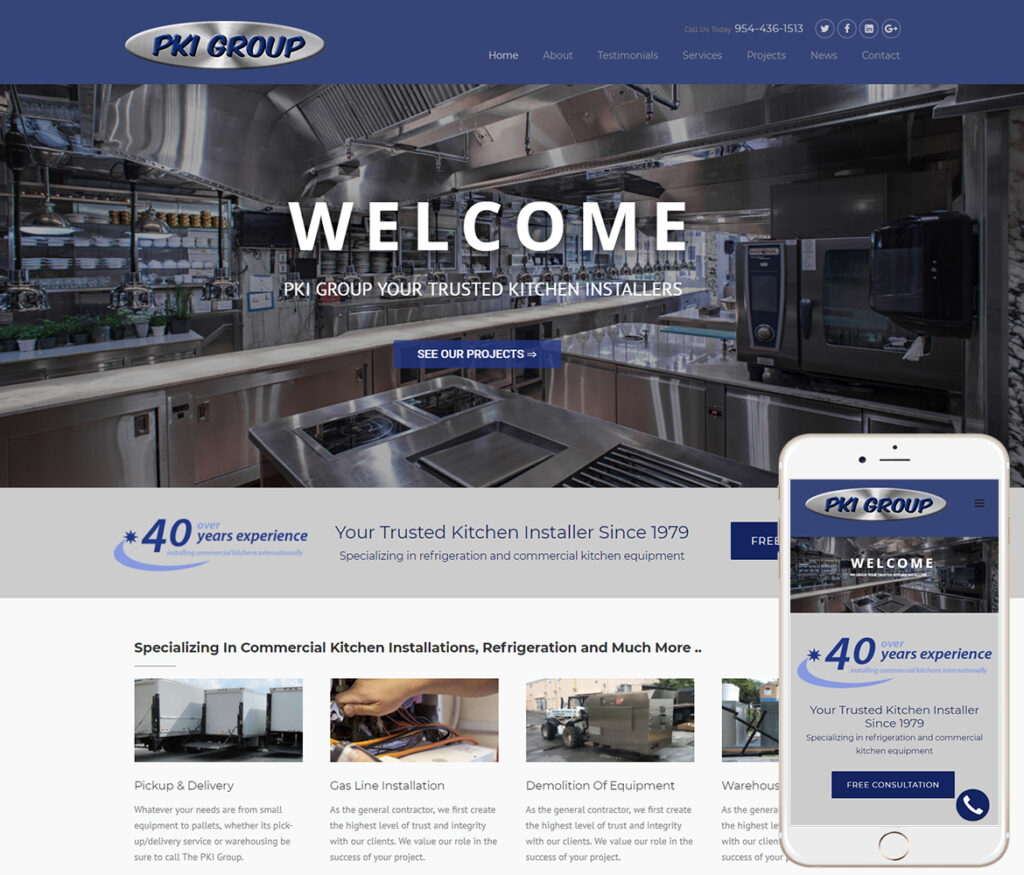 Commercial Kitchen Website Design