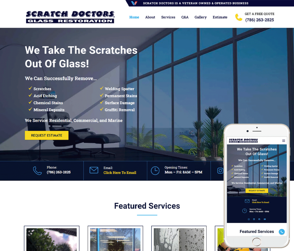 Glass Repair Website Design