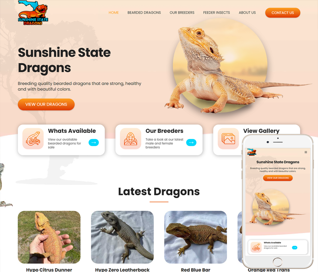 Reptile Store Website Design