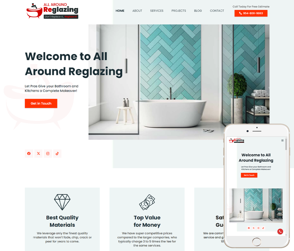 Bathtub Reglazing Website Design