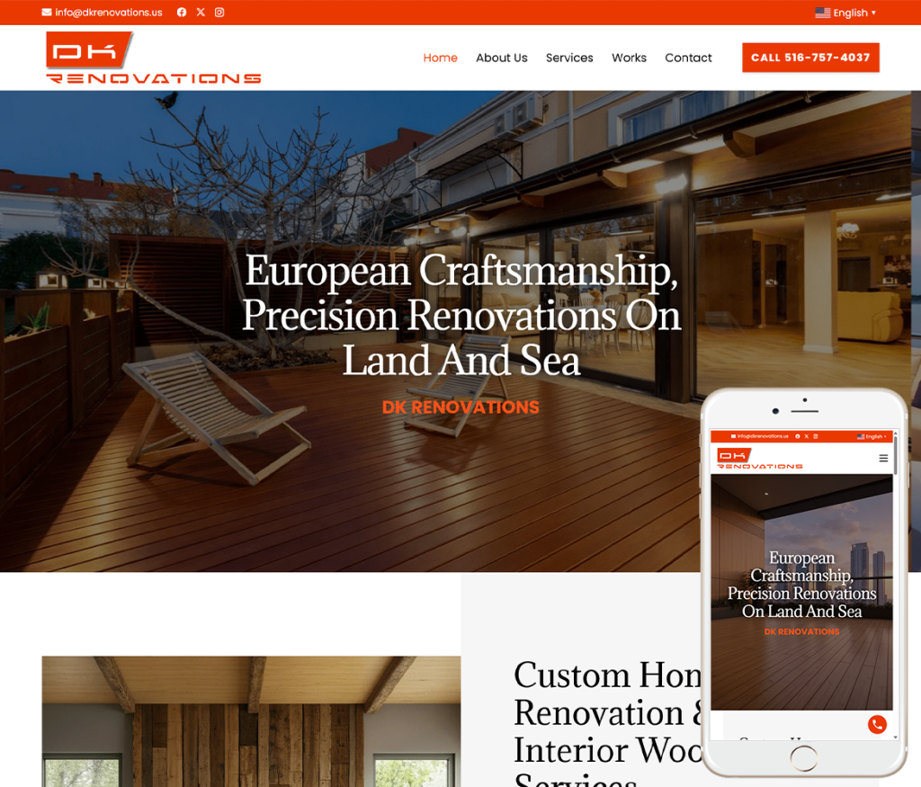 Renovation Company Website Design
