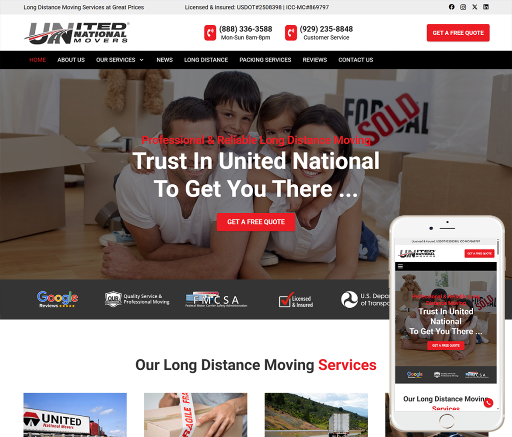 Moving Company Website Design