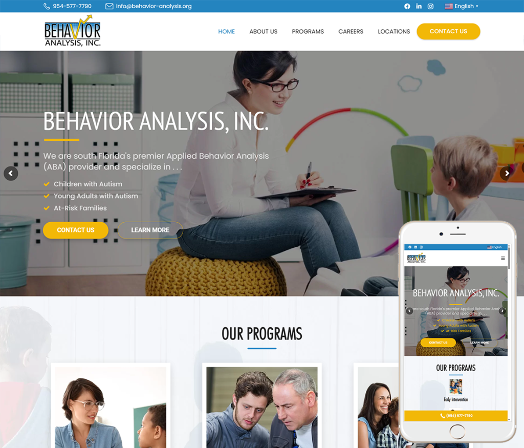 aba therapy website design