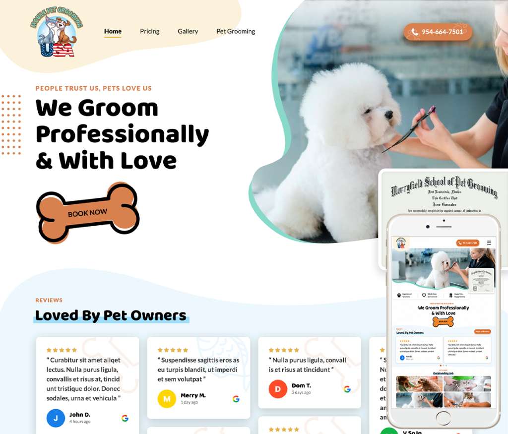 Pet Grooming Website Design
